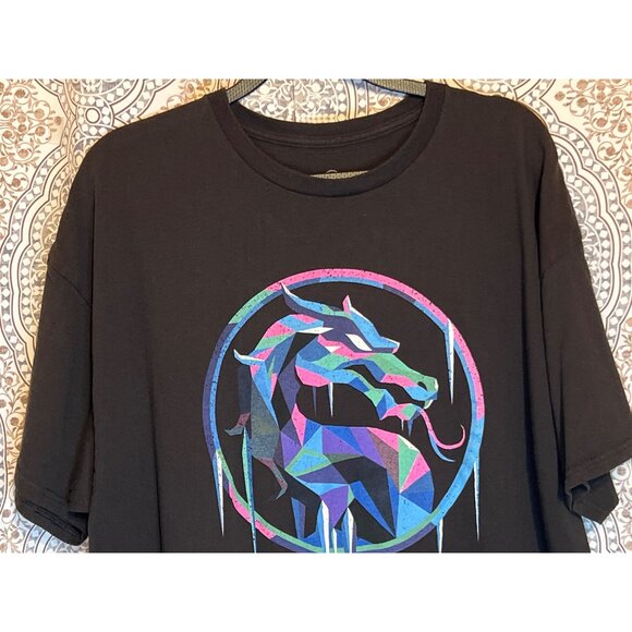 Mortal Kombat Graphic T-Shirt XL Black Cotton Mens - Picture 4 of 9